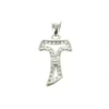 Palais du Rosaire Croix Tau en argent 15 mm recouverte de strass^ Croix En Pendentif | Médaille Et Croix Argent