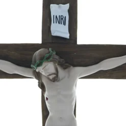Palais du Rosaire Crucifix à suspendre de 40 cm en résine colorée^ Croix Religieuse