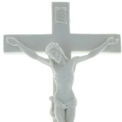 Palais du Rosaire Crucifix à suspendre en résine blanche 33cm^ Crucifix Résine