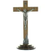 Palais du Rosaire Crucifix bois à poser avec le Christ et l'Apparition de Lourdes argentés 18cm^ Crucifix Bois