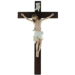 Palais du Rosaire Crucifix bois avec Christ en résine 47cm^ Crucifix Bois