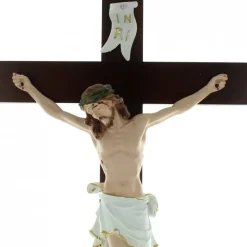 Palais du Rosaire Crucifix bois avec Christ en résine 47cm^ Crucifix Bois