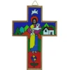 Palais du Rosaire Crucifix bois avec le Christ Bon Pasteur 12cm^ Croix Religieuse | Crucifix Bois