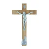 Palais du Rosaire Crucifix bois Christ et Apparition de Lourdes argentés 21 cm^ Crucifix Bois