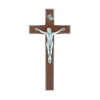 Palais du Rosaire Crucifix bois et Christ argenté 16 cm^ Crucifix Bois
