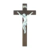 Palais du Rosaire Crucifix bois foncé et Christ argenté 16 cm^ Crucifix Bois
