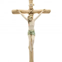 Palais du Rosaire Crucifix Christ en résine , croix imitation bois 22 cm^ Crucifix Résine