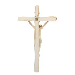Palais du Rosaire Crucifix Christ en résine , croix imitation bois 22 cm^ Crucifix Résine