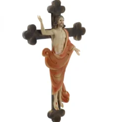 Palais du Rosaire Crucifix Christ Ressuscité en résine colorée 22cm^ Crucifix Bois