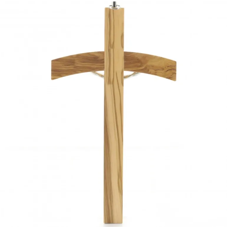 Palais du Rosaire Crucifix Croix pastorale en bois d'olivier 22cm^ Crucifix Bois