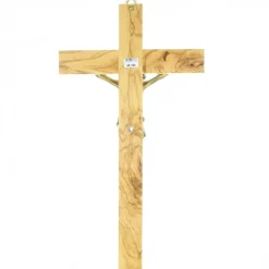 Palais du Rosaire Crucifix de 50cm en bois d'olivier et Christ doré^ Crucifix Bois