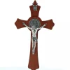 Palais du Rosaire Crucifix de Saint Benoit en bois 20cm^ Crucifix Bois