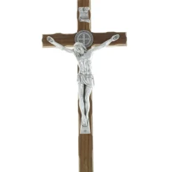Palais du Rosaire Crucifix de Saint Benoît en bois 30cm^ Crucifix Bois