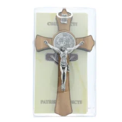 Palais du Rosaire Crucifix de Saint Benoît et livret explicatif^ Médaille Et Croix Métal | Crucifix Bois