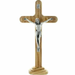 Palais du Rosaire Crucifix de table en bois d'olivier 21cm^ Crucifix Bois