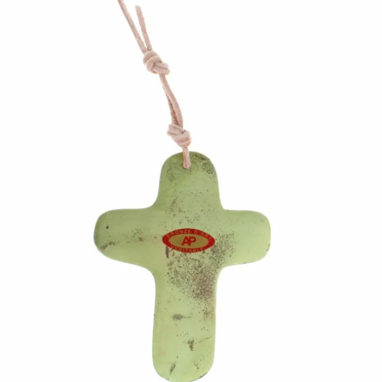 Palais du Rosaire Crucifix du Christ Glorieux en bronze émaillé 8.5cm^ Crucifix Métal