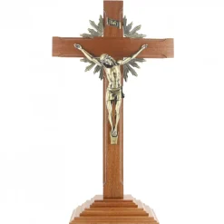 Palais du Rosaire Crucifix en bois avec Christ métallisé 49 cm^ Crucifix Bois