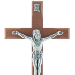 Palais du Rosaire Crucifix en bois avec Christ argenté 20 cm^ Crucifix Bois