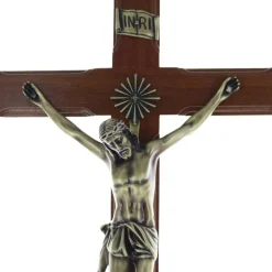 Palais du Rosaire Crucifix en bois avec Christ en métal 62 cm^ Crucifix Bois