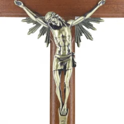 Palais du Rosaire Crucifix en bois avec Christ métallisé 49 cm^ Crucifix Bois