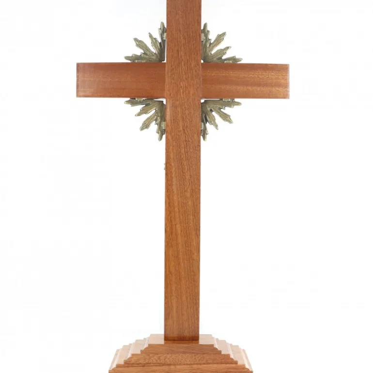 Palais du Rosaire Crucifix en bois avec Christ métallisé 49 cm^ Crucifix Bois