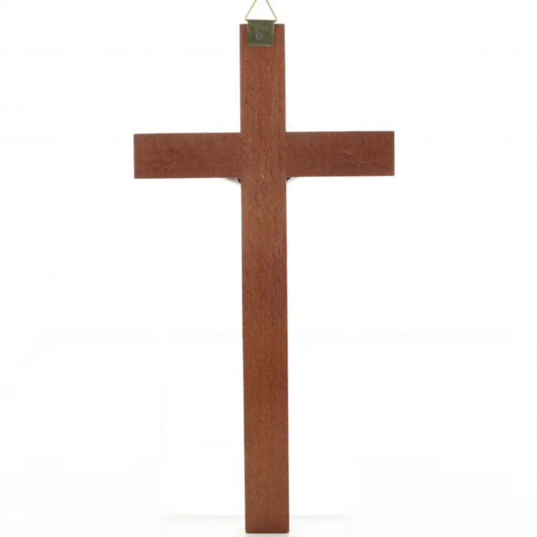 Palais du Rosaire Crucifix en bois avec Christ argenté 20 cm^ Crucifix Bois