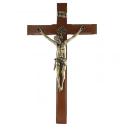 Palais du Rosaire Crucifix en bois avec Christ en métal 62 cm^ Crucifix Bois