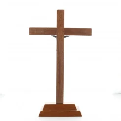 Palais du Rosaire Crucifix en bois avec Christ en Métal Doré 27 cm^ Crucifix Bois