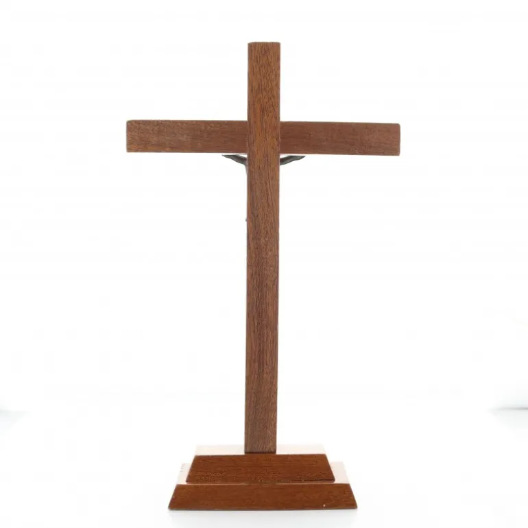 Palais du Rosaire Crucifix en bois avec Christ en Métal Doré 27 cm^ Crucifix Bois