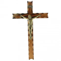 Palais du Rosaire Crucifix en bois avec le Christ en doré de 23 cm^ Crucifix Bois