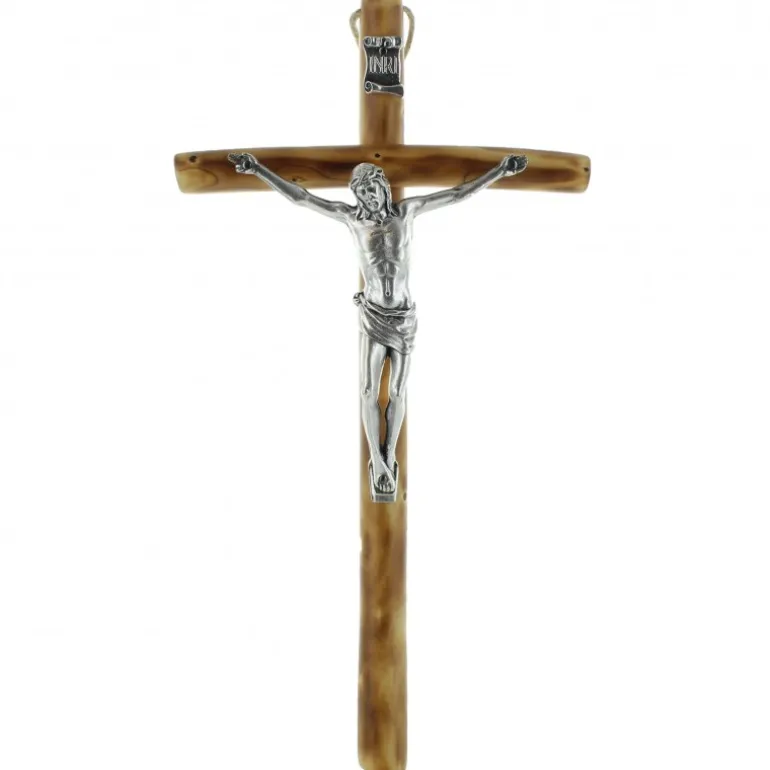 Palais du Rosaire Crucifix en bois avec un Christ argenté^ Crucifix Bois