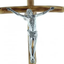 Palais du Rosaire Crucifix en bois avec un Christ argenté^ Crucifix Bois