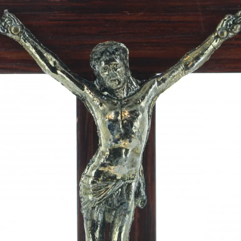Palais du Rosaire Crucifix en bois de bubinga christ doré de 12,5 cm^ Crucifix Bois