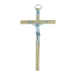 Palais du Rosaire Crucifix en bois d'olivier avec un Christ argenté 13cm^ Crucifix Bois
