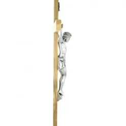 Palais du Rosaire Crucifix en bois d'olivier et Christ en métal de 33cm^ Croix Religieuse | Crucifix Bois