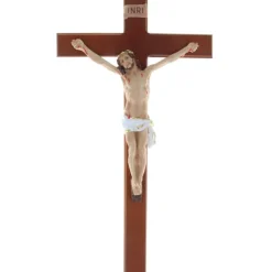 Palais du Rosaire Crucifix en bois et résine colorée 44cm^ Crucifix Résine | Crucifix Bois