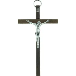 Palais du Rosaire Crucifix en bois foncé à suspendre 13cm^ Crucifix Bois