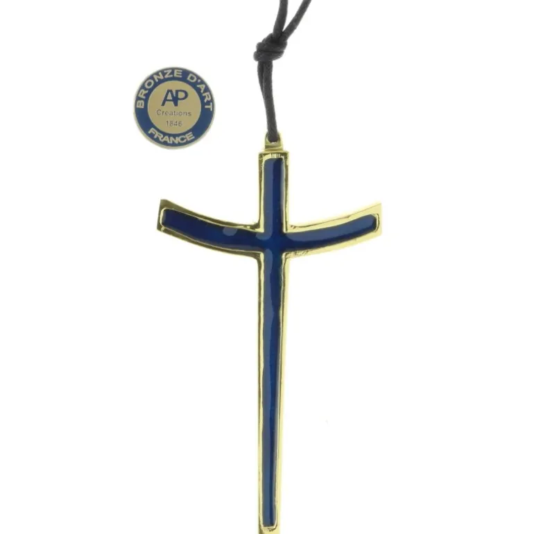 Palais du Rosaire Crucifix en Bronze émaillé 10 cm^ Crucifix Métal