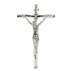 Palais du Rosaire Crucifix en métal bain argent 22 cm^ Crucifix Métal