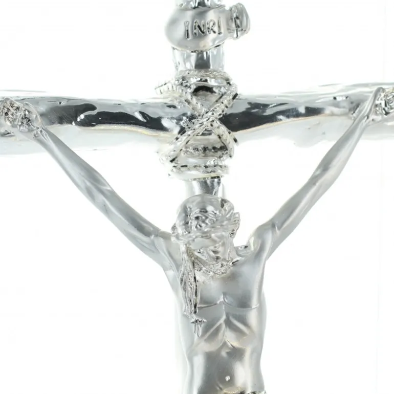 Palais du Rosaire Crucifix en métal bain argent 22 cm^ Crucifix Métal