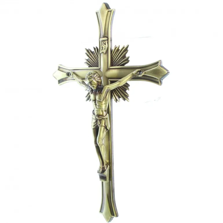 Palais du Rosaire Crucifix en métal imitation bronze 21cm^ Crucifix Métal
