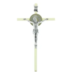 Palais du Rosaire Crucifix en résine avec un Christ en métal argenté 21cm^ Crucifix Métal