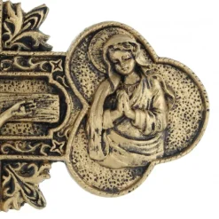 Palais du Rosaire Crucifix en résine doré Sainte Famille 36cm^ Crucifix Résine