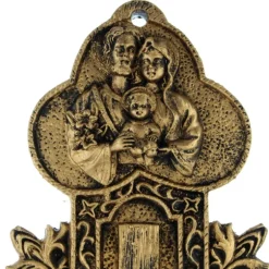 Palais du Rosaire Crucifix en résine doré Sainte Famille 36cm^ Crucifix Résine