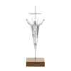 Palais du Rosaire Crucifix métal argenté et Christ ressuscité 19,5 cm^ Crucifix Métal