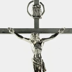 Palais du Rosaire Crucifix métal et Christ argenté 10 cm^ Crucifix Métal
