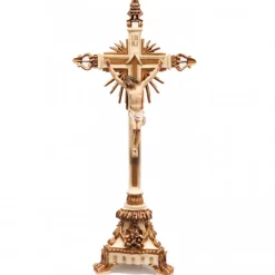 Palais du Rosaire Crucifix style baroque en résine 75cm^ Crucifix Résine | Statue De Grande Taille