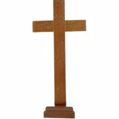 Palais du Rosaire Crucifix sur socle en bois avec le Christ en métal 16cm^ Crucifix Bois | Crucifix Métal