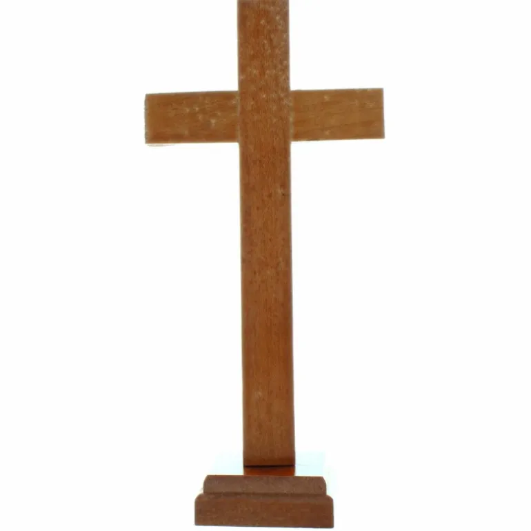 Palais du Rosaire Crucifix sur socle en bois avec le Christ en métal 16cm^ Crucifix Bois | Crucifix Métal