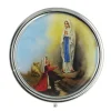 Palais du Rosaire Custode Argentée Décorée de l'Apparition de Lourdes 6cm^ Custode